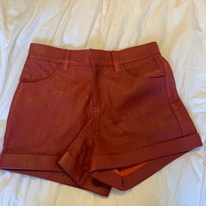 Artisan Made Red Leather Shorts